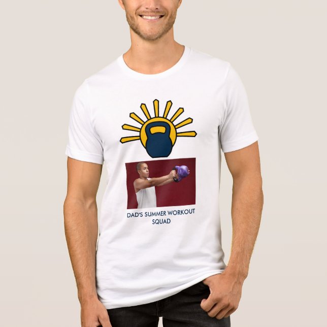 Camiseta Triblenda Kettlebell Sun Custom Photo Father's Day Men's (Anverso)