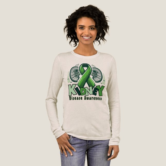 Camiseta Triblenda Kidney Disease Awareness – Green Ribbon T-Shirt (Anverso Completo)
