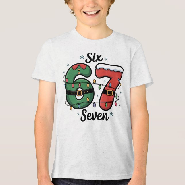 Camiseta Triblenda Kids Funny 67 Christmas Lights Holiday (Anverso)