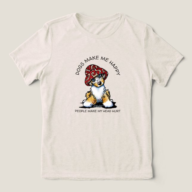 Camiseta Triblenda KiniArt Aussie Shepherd Dog Lover T-Shirt (Diseño delantero )