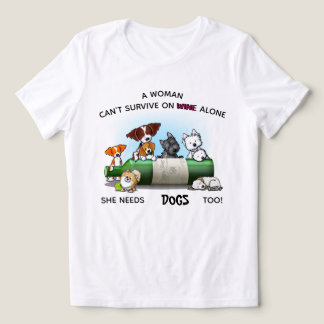 Camiseta Triblenda KiniArt Mujeres PERROS y VINO