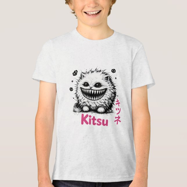 Camiseta Triblenda Kitsu - Energía de Gato Suave (Anverso)