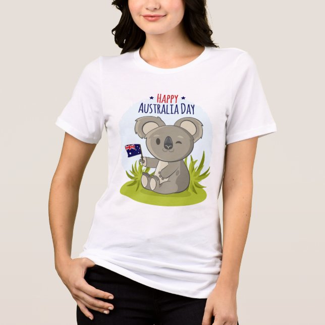 Camiseta Triblenda Koala Feliz Día de Australia | Vacaciones (Anverso)