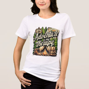 Camiseta Triblenda La aventura es mi Terapia Camping Senderismo Al Ai