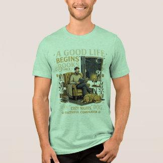 Camiseta Triblenda “La buena vida comienza con libros y un perro leal