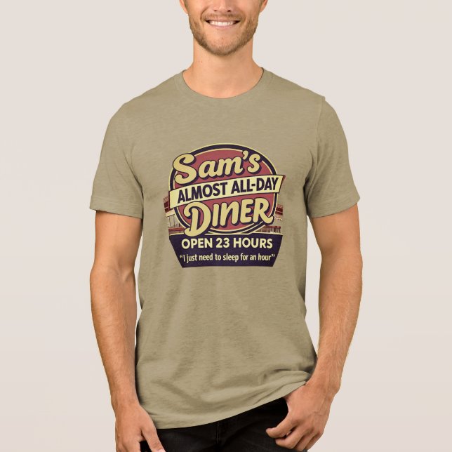 Camiseta Triblenda La cafetería de 23 horas de Sam (Anverso)