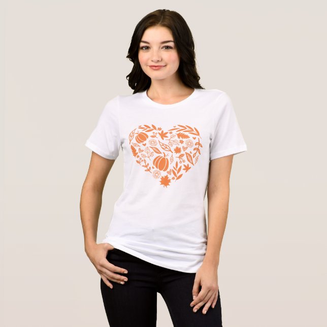 Camiseta Triblenda La Calabaza del Otoño Cae El Corazón (Anverso Completo)