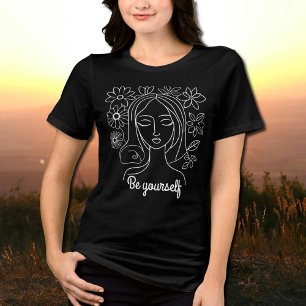 Camiseta Triblenda la cara de la mujer con flores - Sé tú mismo