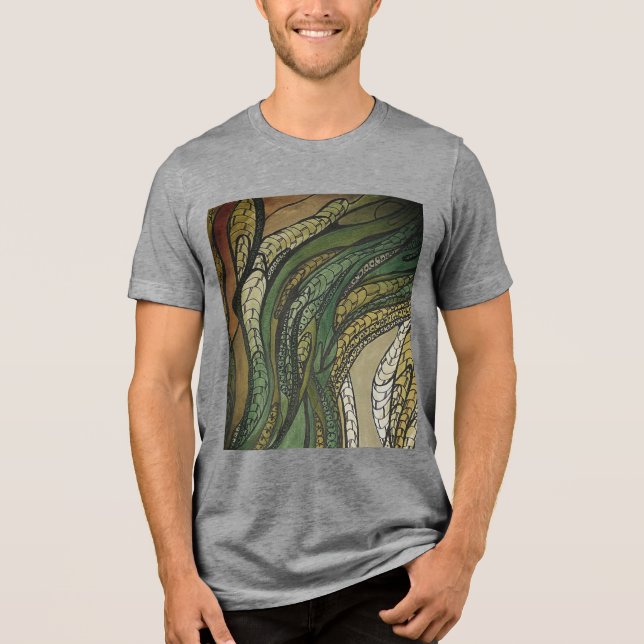 Camiseta Triblenda La "cosecha verde de seda de bronce" masculina (Anverso)