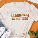 Camiseta Triblenda La economía retro groovy es mi opinión, economista<br><div class="desc">Camiseta de estilo retro "La economía es mi vibe",  para economistas,  analistas,  comerciantes,  abogados y más.</div>