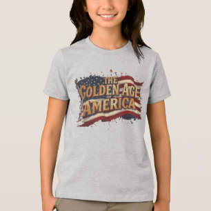 Camiseta Triblenda La Edad de Oro de América - Vintage bandera de los
