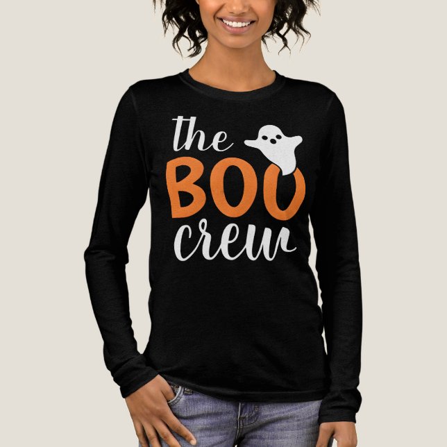 Camiseta Triblenda La familia de Boo Crew Naranja Halloween (Anverso)