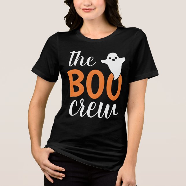 Camiseta Triblenda La familia de Boo Crew Naranja Halloween (Anverso)