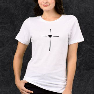Camiseta Triblenda La fe cristiana ama a los chicas del corazón T-Shi