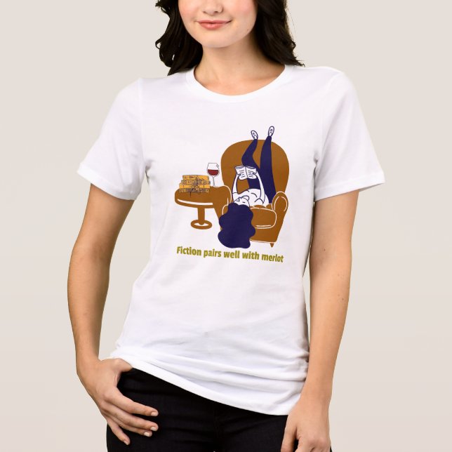 Camiseta Triblenda La ficción va bien con merlot (Anverso)