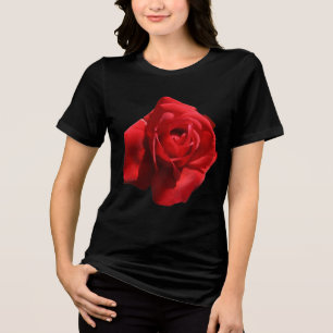 Camiseta Triblenda La fotografía de la rosa roja perfecta recortada