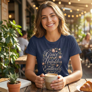 Camiseta Triblenda La gracia se despliega sin fin Floral Inspirador