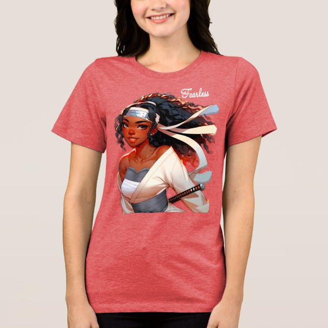Camiseta Triblenda La intrépida luchadora de Anime en Samurai (Anverso)