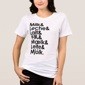 Camiseta Triblenda La leche es nuestro idioma del amor (Blanco)