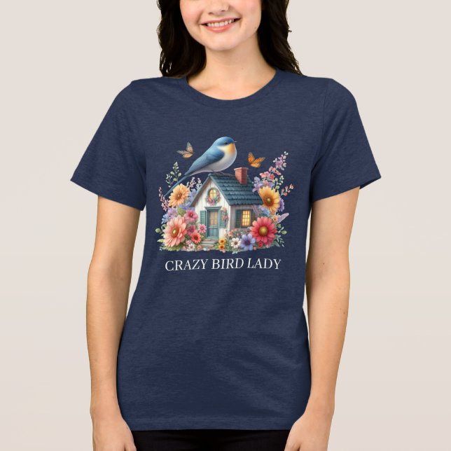 Camiseta Triblenda La loca dama de los pájaros agrega texto (Anverso)
