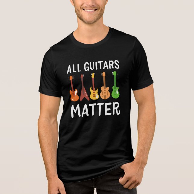 Camiseta Triblenda La mordaza de un músico sobre los guitares diverso (Anverso)