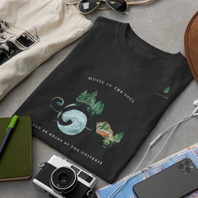 Camiseta Triblenda La música en el alma | Monograma de acuarela rusa (Subido por el creador)