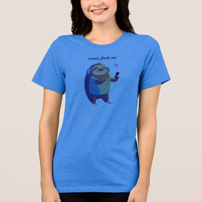 Camiseta Triblenda "La música me encuentra" diseño de vídeos musicale (Anverso)