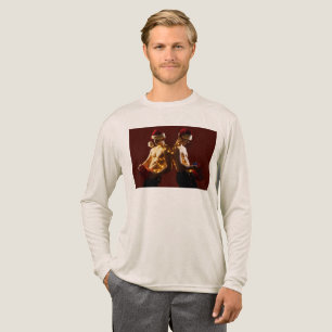 Camiseta Triblenda La Navidad de espalda con espalda de hombres sin c