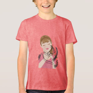 Camiseta Triblenda La paz comienza con una sonrisa – Paloma suave y m