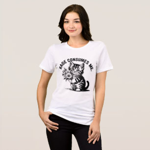 Camiseta Triblenda La Rabia Me Consume – Gato Lindo pero Caótico