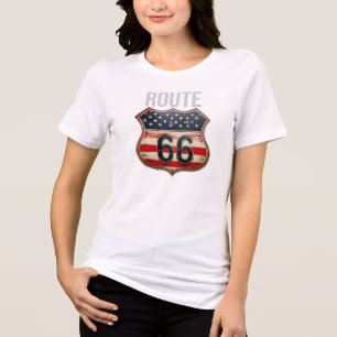 Camiseta Triblenda La ruta principal de las calles 66 de Estados Unid