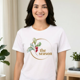 Camiseta Triblenda La Temporada Bayas de Holly Bella Canvas Navidad