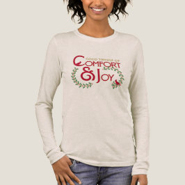 Camiseta Triblenda La tipografía navidad Confort y Joy Holly