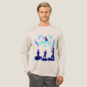 Camiseta Triblenda La vida comienza a 20 nudos Siluetas azul turquesa