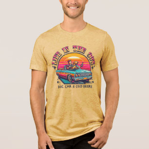 Camiseta Triblenda La vida en los 90 - Perro, auto y cervezas frías