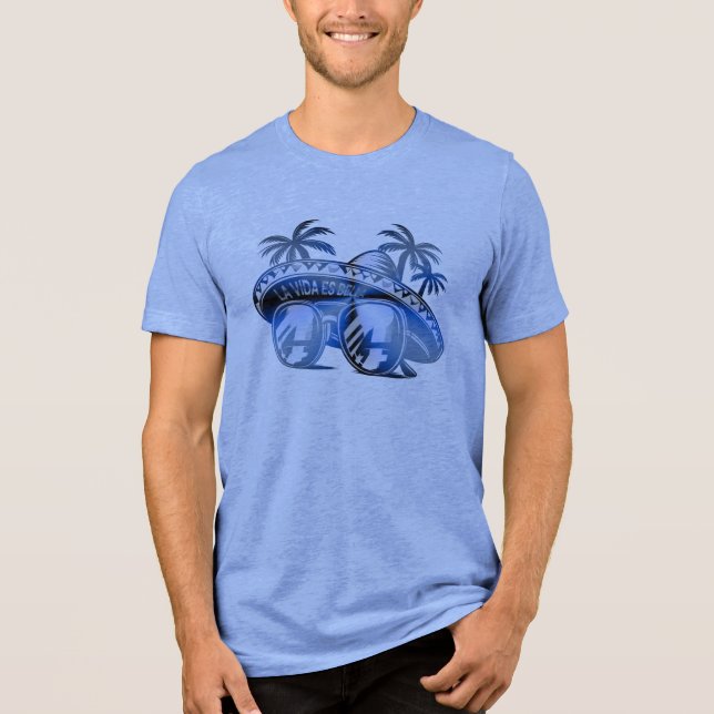Camiseta Triblenda La Vida Es Bella - Sombrero Sommerdesign (Anverso)