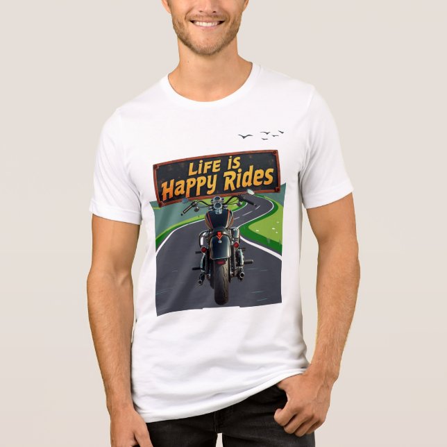 Camiseta Triblenda La vida es feliz en bicicleta (Anverso)