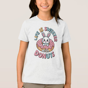 Camiseta Triblenda La Vida Es Más Dulce Con Donuts   Niño