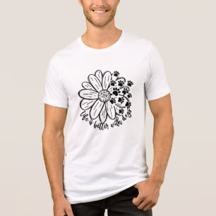 Camiseta Triblenda La vida es mejor con perros mascotas amante de los