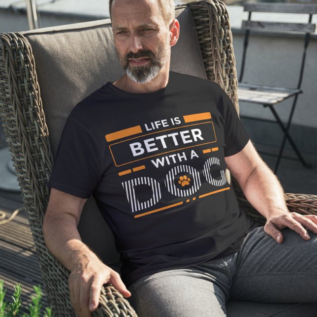 Camiseta Triblenda La vida es mejor con un perro gris y blanco modern (Subido por el creador)