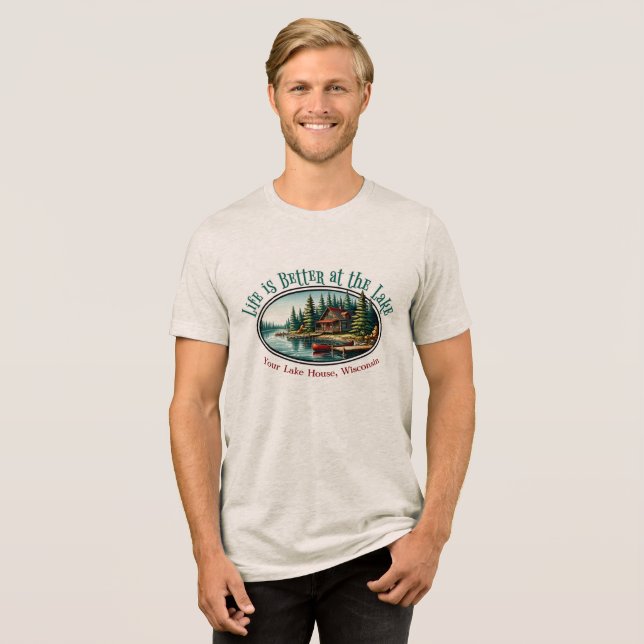 Camiseta Triblenda La vida es mejor en el lago (Anverso Completa)