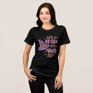 Camiseta Triblenda La Vida Es Mejor En Una Mujer Gorra De Halloween.