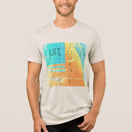 Camiseta Triblenda "La vida es un viaje" Diseño amarillo Aqua Gold