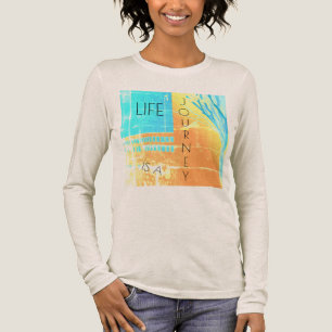 Camiseta Triblenda "La vida es un viaje" Diseño amarillo Aqua Gold