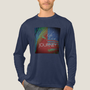 Camiseta Triblenda "La vida es un viaje" en Burgundy Blue Green Desig