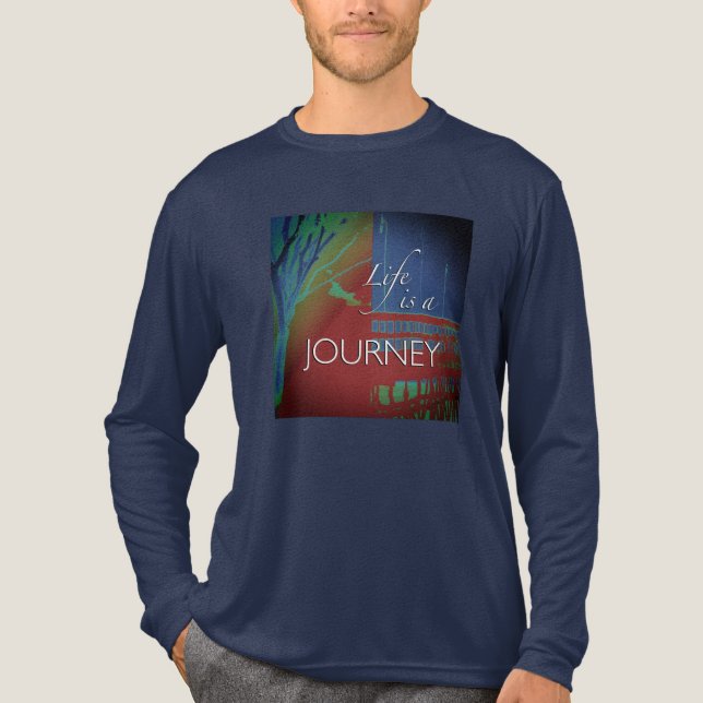 Camiseta Triblenda "La vida es un viaje" en Burgundy Blue Green Desig (Anverso)