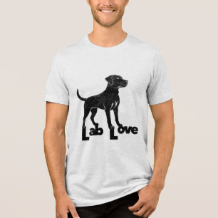 Camiseta Triblenda Lab Love Black Labrador Nueva Cachorra Perro Papá