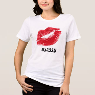CAMISETA TRIBLENDA LABIOS ROJOS SASSY