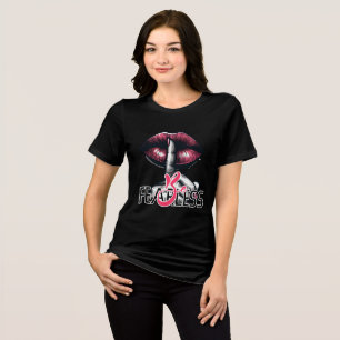 Camiseta Triblenda Labios Rosados de Pop-Art en Negrita "Sé Intrépido