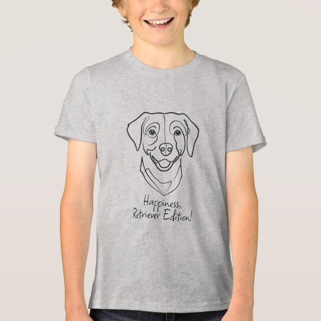 Camiseta Triblenda Labrador Retriever. Happiness, Retriever Edition! (Anverso)